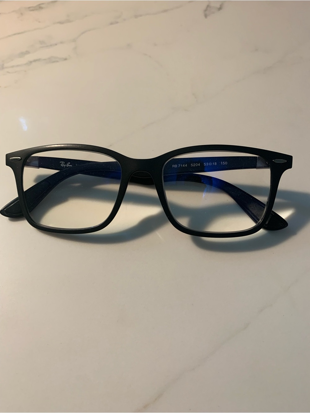 Ray-Ban RX7144-5204 Black Rectangular Optical Glasses - Lifeforce Frames Unisex
